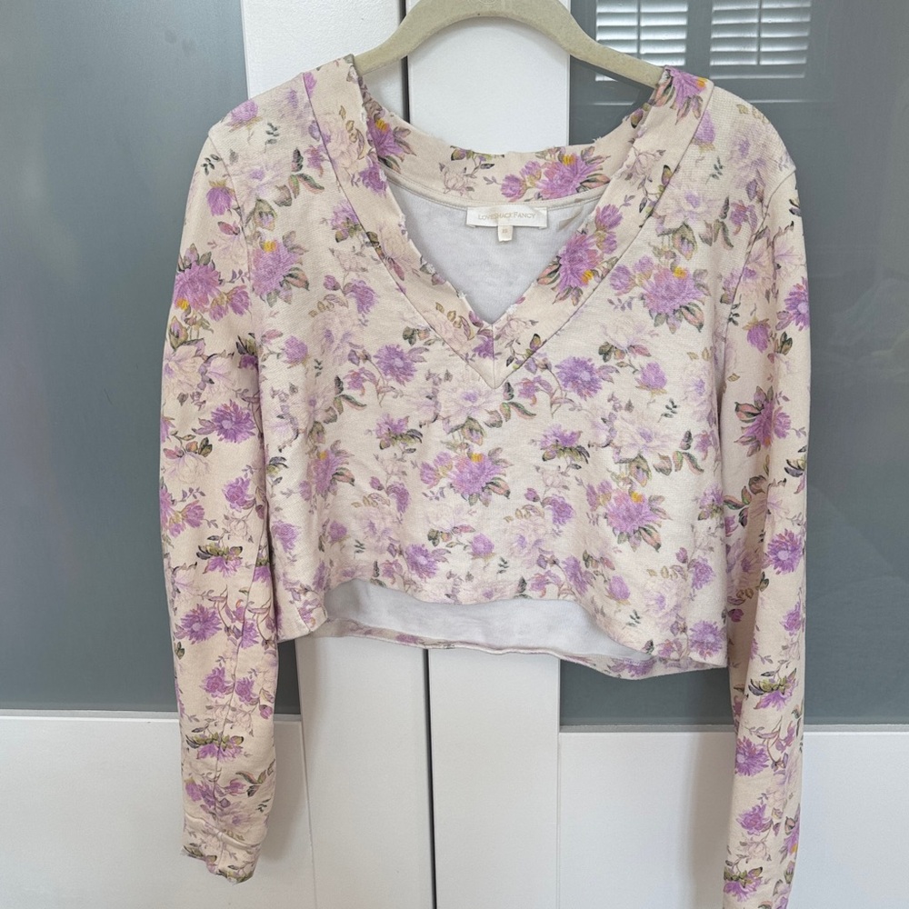 LoveShackFancy Lavender Floral Blouse